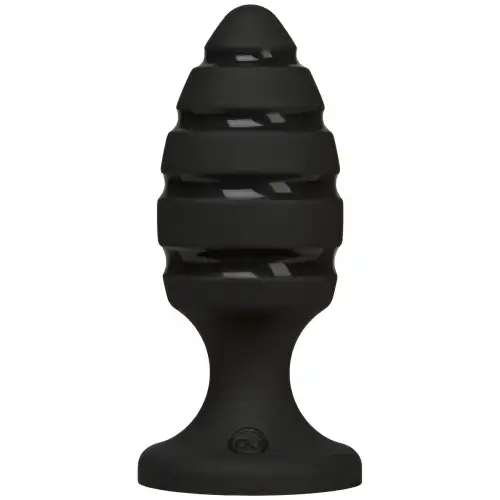 Анальный плаг со спиральным каналом Doc Johnson Platinum Premium Silicone - The Blast - Black photo 1