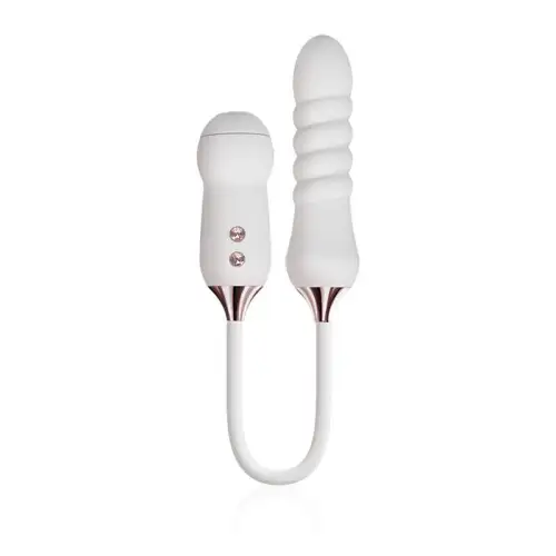 Пульсатор с вакуумным стимулятором Kistoy Cathy White на гибкой сцепке photo 1