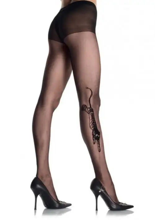 Колготки с тигром LEG9314BL photo 1