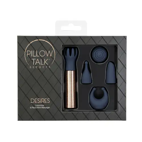 Вибромассажер Pillow Talk Secrets Desires 6-Piece Mini Massager Set - Navy photo 1