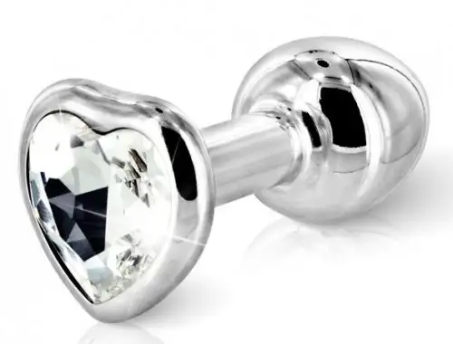 Анальное украшение Diogol Anni heart silver, 3.5 см photo 1
