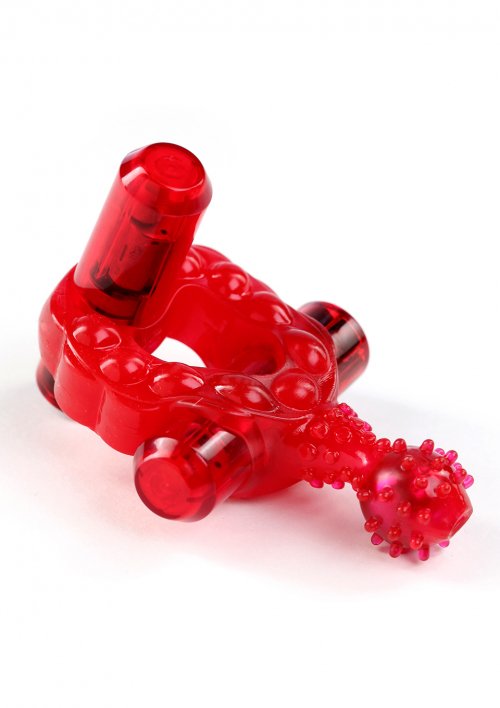 Эрекционное кольцо с 2 вибропулями The Mighty Marble Double Bullet photo 1