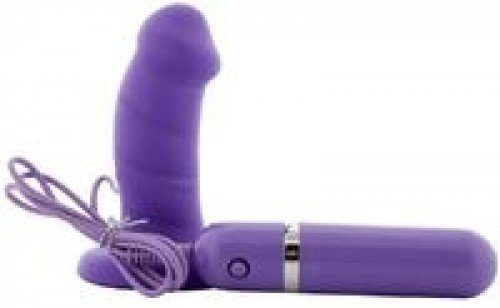 Вибромассажер PURRFECT SILICONE 10FUNCTION PLUG, фиолетовый photo 1