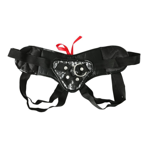 Трусы для страпона Sportsheets - Plus Grey & Black Lace Corsette Strap On photo 1