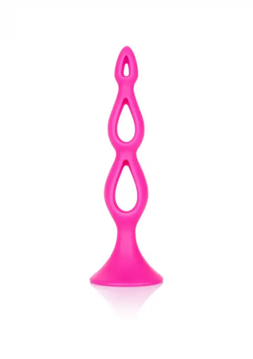 CalExotic Booty Call Silicone Triple Probe - тройная полая анальная пробка, 10,25х3,25 см, розовый photo 1