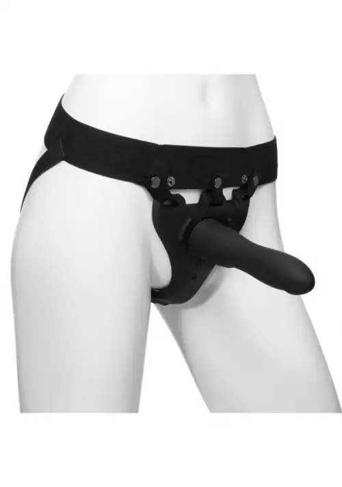 Страпон унисекс с вибрацией Doc Johnson Body Extensions - BE IN CHARGE, полая насадка photo 1