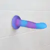 Светящийся в темноте фаллоимитатор ADDICTION Rave 8″ Glow in the Dark Dildo Blue Purple, 20,3 см photo 6
