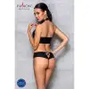 Комплект из эко-кожи Nancy Bikini black L/XL - Passion, бра и трусики с имитацией шнуровки photo 4
