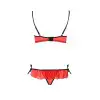 Комплект белья CHERRY SET OpenBra red L/XL - Passion Exclusive: открытый лиф, трусики-юбочка photo 4