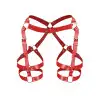 Гартеры Art of Sex - Claire, натуральная кожа, размер L-2XL, цвет красный photo 3