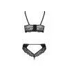 Комплект из эко-кожи с кружевом Loona Set black L/XL - Passion, бра и трусики photo 6