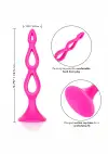 CalExotic Booty Call Silicone Triple Probe - тройная полая анальная пробка, 10,25х3,25 см, розовый photo 3