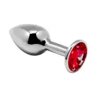 Металлическая анальная пробка с кристаллом Alive Mini Metal Butt Plug Red L photo 1