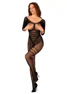 Сетчатый бодистокинг с имитацией подвязок Obsessive Bodystocking G329 S/M/L, black, с доступом photo 1