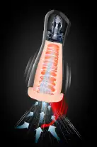 Премиум-вибромастурбатор Real Body - Real Sucking Pussy 2, всасывание, звук, стимуляция промежности photo 7