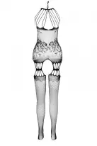 Бодистокинг с множеством бретелей Passion BS095 One Size, red, имитация пояса и чулок, с доступом photo 4