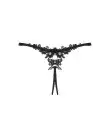 Прозрачные стринги с доступом Obsessive Celia Noir crotchless thong XS/S photo 4