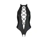 Боди из эко-кожи с имитацией шнуровки и открытым доступом Nancy Body black XXL/XXXL - Passion photo 3