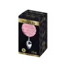 Металлическая анальная пробка Кроличий хвостик Alive Fluffy Plug S Pink, диаметр 2,8 см photo 2