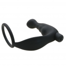 Черный массажер простаты с кольцом на пенис и вибрацией, водонепроницаемый photo 3