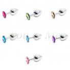 Металлическая анальная пробка со стразом, 75x28 мм photo 1