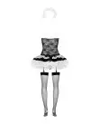 Эротический костюм горничной с юбкой Obsessive Housemaid 5 pcs costume S/M, black, топ, юбка, стринг photo 4