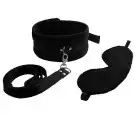 Набор ошейник с поводком и маска Art of Sex - Soft Touch Light, Черный photo 2