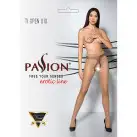 Телесные колготки с открытым доступом, контрастная линия TIOPEN 010 beige 3/4 (20 den) — Passion photo 5