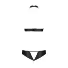 Комплект: открытый топ и трусики из эко-кожи Malwia Set with Open Bra black L/XL — Passion photo 4