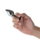 Металлическая анальная пробка Lux Active с розой - Rose Anal Plug - Black, вибропуля в подарок photo 3