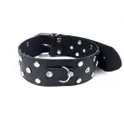 Ошейник из натуральной кожи с заклепками и стразами Art of Sex - Jenna Collar, Черный photo 2