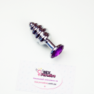 Ребристая анальная пробка, металл – 7смХ2.7см (1 шт.) photo 12